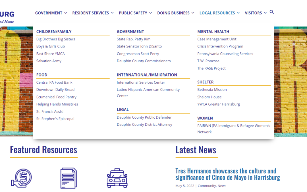 New “Local Resources” section on HarrisburgPA.gov highlights critical work of local non-profits